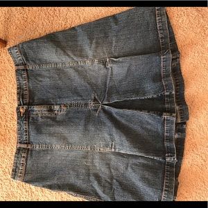 Faded glory denim stretch pleated skirt